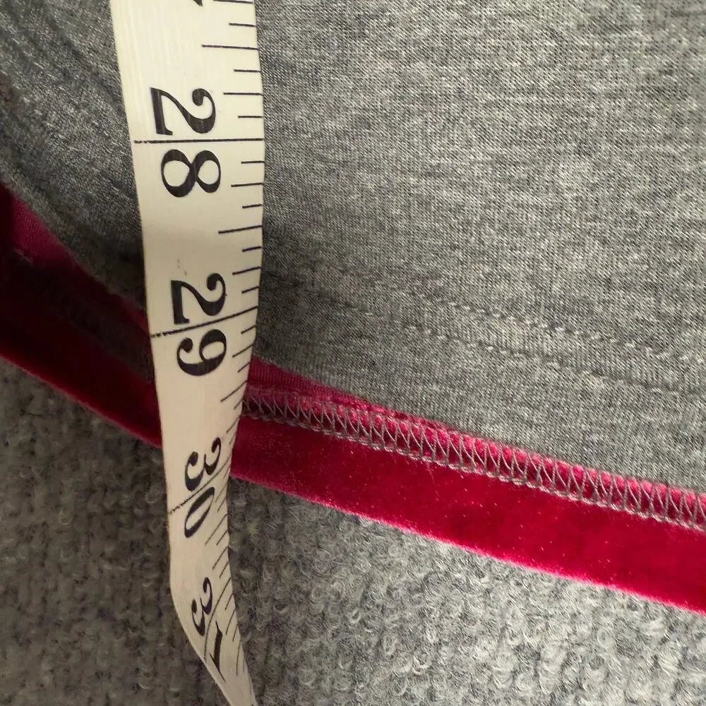 Sundance Size Medium Dulcet Tones Velour‎ Top Red Gray Colorblock Ruched Sleeves - Picture 7 of 8